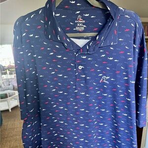 Rhoback NWOT red white blue Sharks Polo 2XL